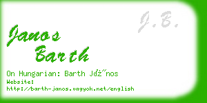 janos barth business card